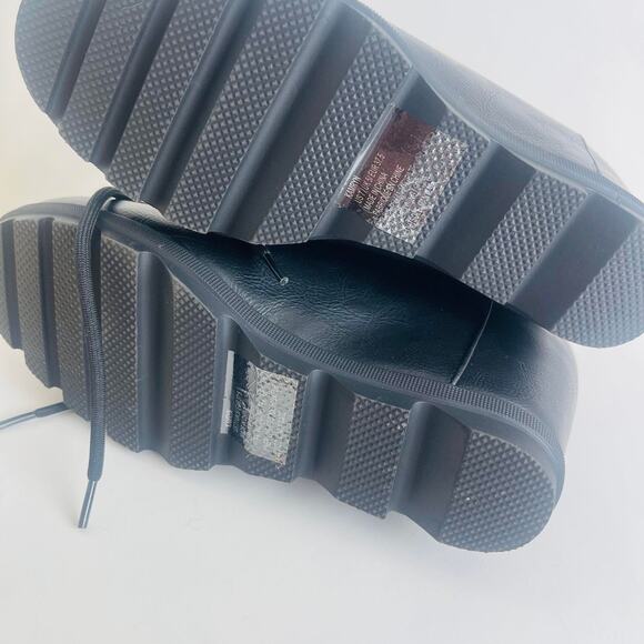 JustFab Kamryn Ankle Wedge Boots Black LaceUp Platform High Heel For Women Size7 - Picture 8 of 10